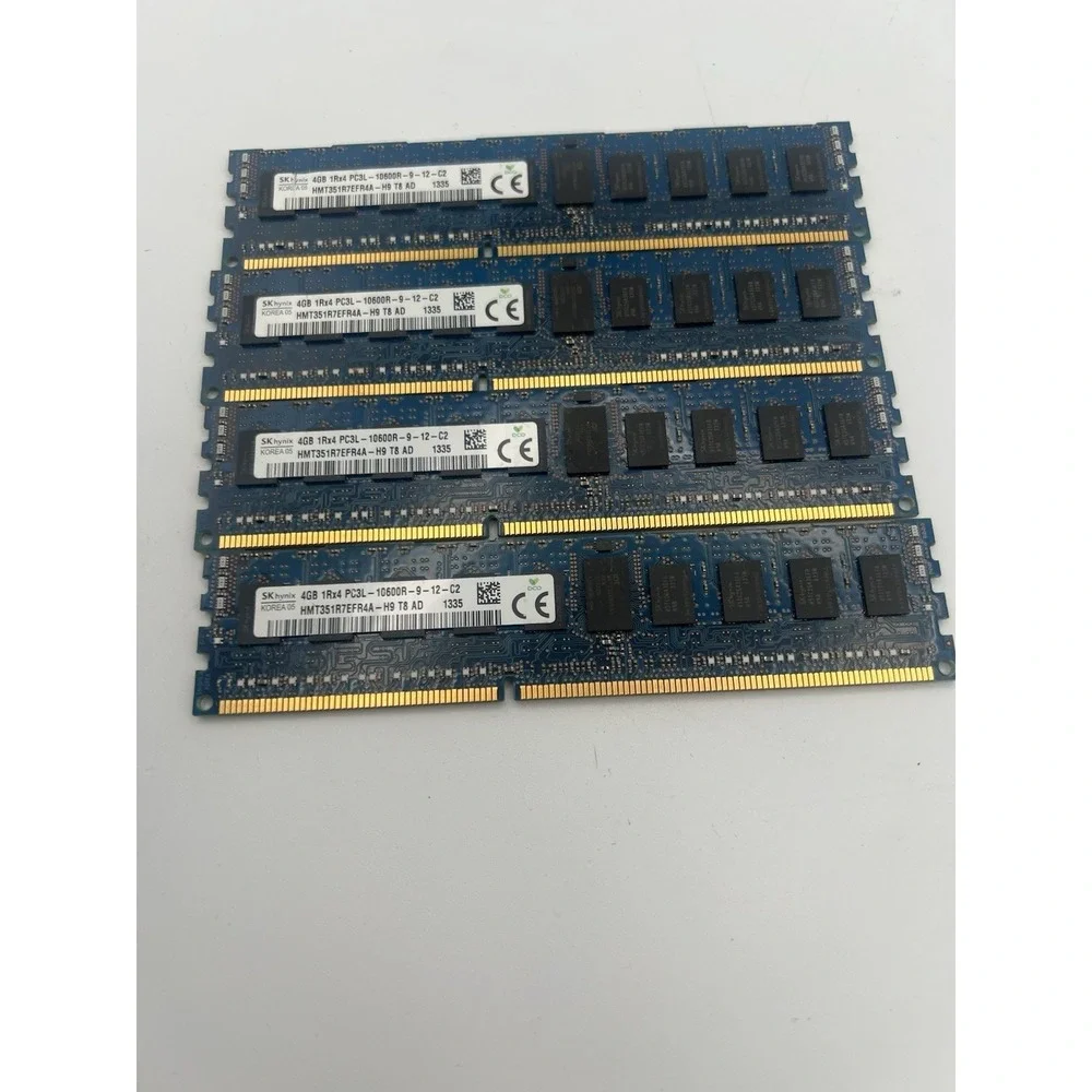 [LOT OF 4] SK HYNIX 4GB 16GB 1RX4 PC3L-10600R HMT351R7EFR4A-H9 SERVER MEMORY RAM
